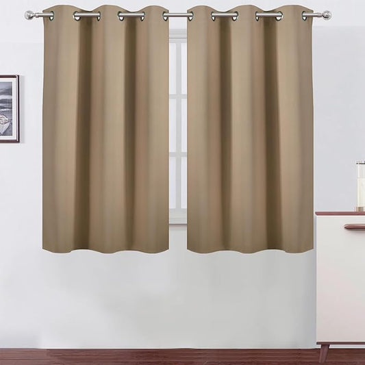 LEMOMO Natural Blackout Curtains 42 x 54 Inch Length Set of 2 Panels Grommet