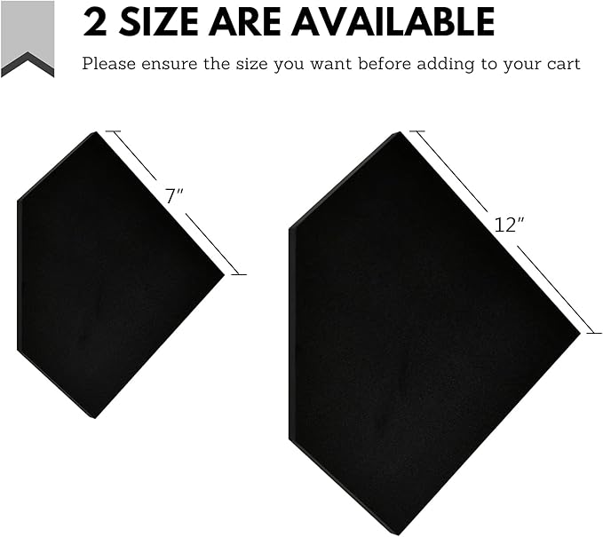 WELLAND 12-Inch Black Floating Corner Shelves Set of 2, Wall Mounted Storage