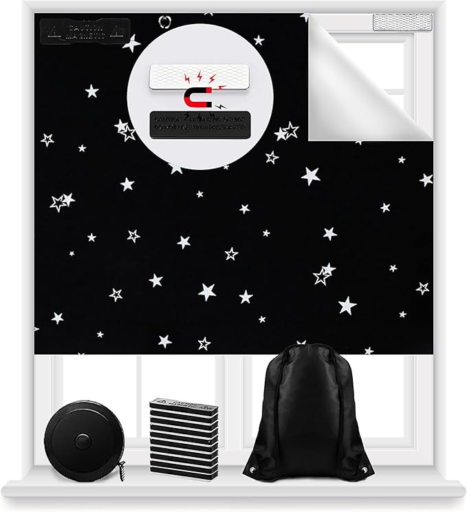Magnetic Blackout Shades Temporary Blackout Curtains 100% Blackout Blind Window