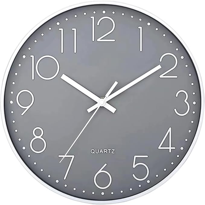 SIN&MI Wall Clock Silent & Non Ticking Modern Quartz Battery Operated Digital