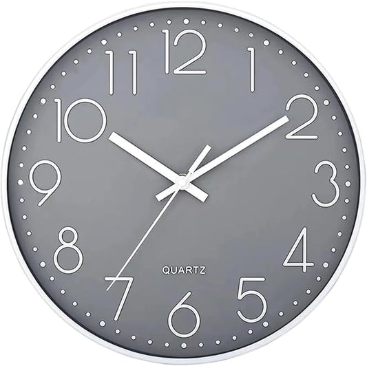 SIN&MI Wall Clock Silent & Non Ticking Modern Quartz Battery Operated Digital