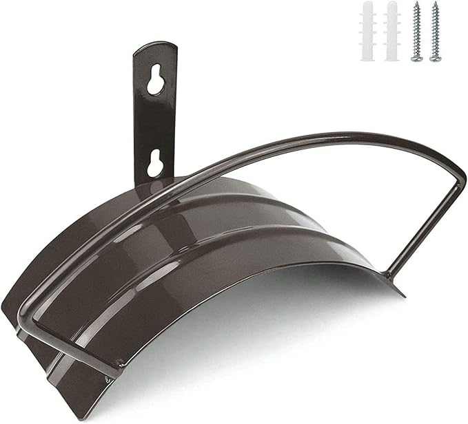 Eastrans Wall Mounted Garden Hose Holder Hold 125ft 3/4" Hose, Durable and Heavy Duty Rust-Free Hose Hanger for Water Hose, Keep Your Backyard Neat and Clean,Brown