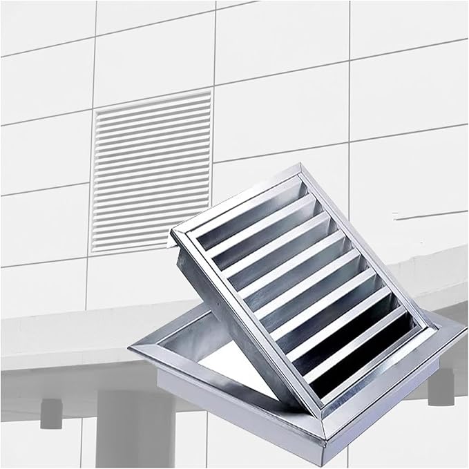 Return Air Grill, Stainless Steel Ventilation Grille, Indoor Outdoor Air Diffuser, Can Be Opened 90Â° Louver Gable Vent for Bathroom Houses(55x65cm/21.7x25.6in)