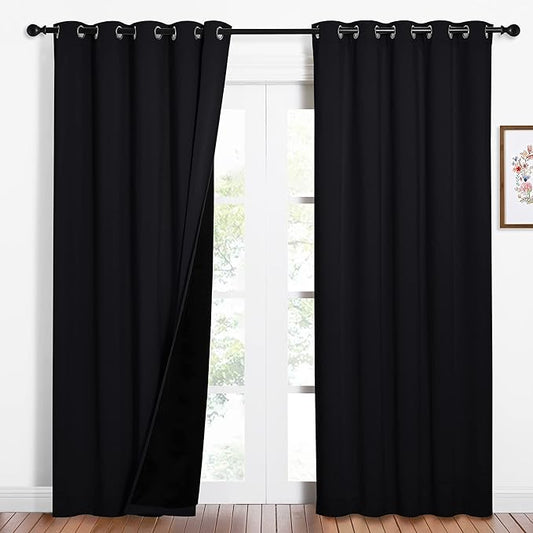 NICETOWN High-End Thermal Curtains, Full Blackout Curtains 84 inches Long
