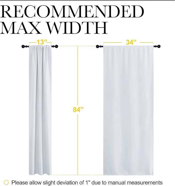 NICETOWN Greyish White Window Curtain Panels