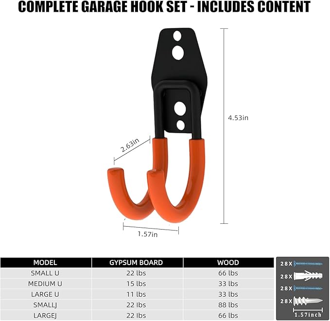 Garage Hooks, 6 Pack Small Round Wall Hooks
