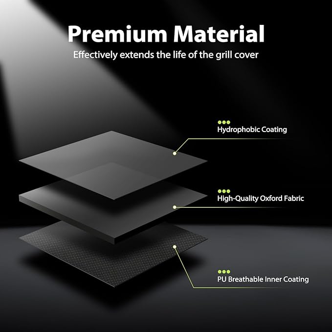 TOPCROWN Grill Cover for Outdoor Grill, Universal Fit 45"-75" BBQ Gas Grill Waterproof Anti-UV Oxford Fabric Windproof Design with Adjustable Straps, Fits Weber/Char-Broil/Nexgrill and More (67")