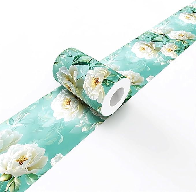 3D Floral Wallpaper Border White Peony Peel and Stick Wall Border Self Adhesive