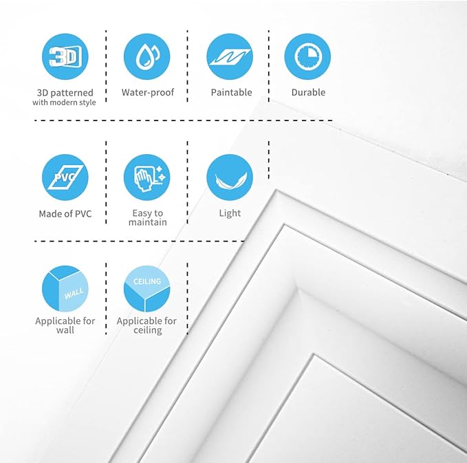 Art3d 12-Pack Square Drop Ceiling Tile 2ft x 2ft in White, PVC Ceiling Panel 24