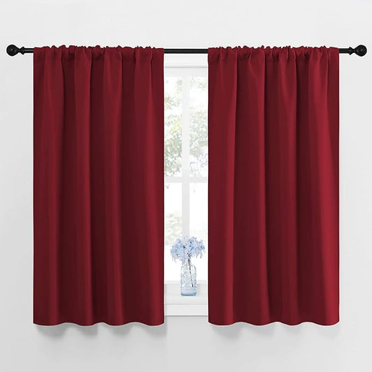 NICETOWN Burgundy Curtains Blackout Drape Panels