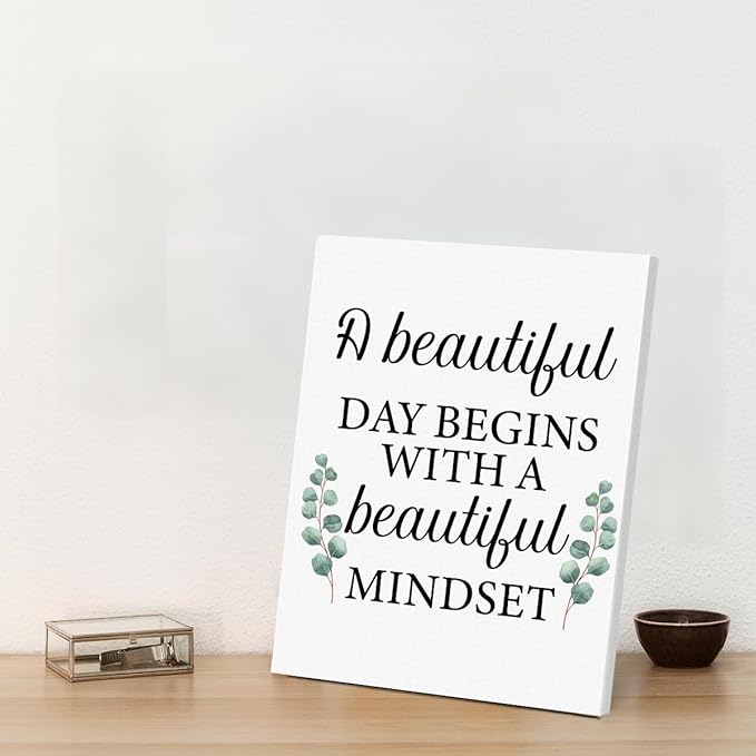 Motivational Eucalyptus Wall Art Decor, Inspirational Green Botanical Pictures