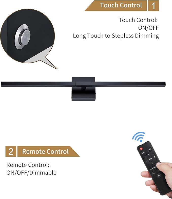 Rayogale 36 Inch 8000mAh Rechargeable Battery Operated Wall Sconce Set of Two
