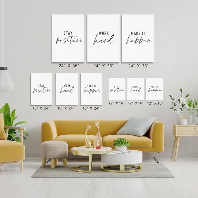 GUBIYU Inspirational Wall Decor Stay Positive, Work Hard, Make it Happen Wall