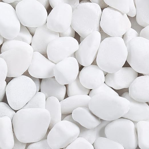 SIDONG 5 lbs White River Rocks, 1.2-2 Inches Pebbles for Indoor Plants, Aquarium Rocks Used in Fish Tank, Decorative Stones for Plants, Vases, Home Décor, Crafting, Garden Landscaping