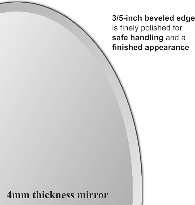 Oval Mirror Frameless Bathroom Mirror