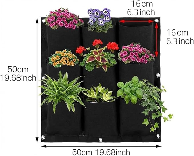 WFIST Vertical Hanging Planter Bag, Breathable Felt Wall Garden Planter