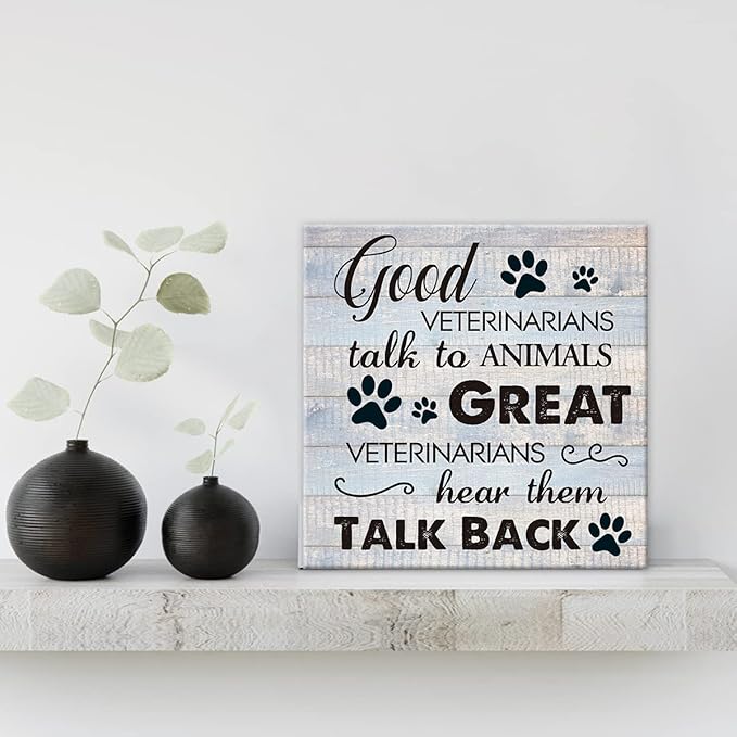 Funny Veterinarian Gifts Farmhouse Dog Canvas Wall Art Decor Veterinary Vet Gift