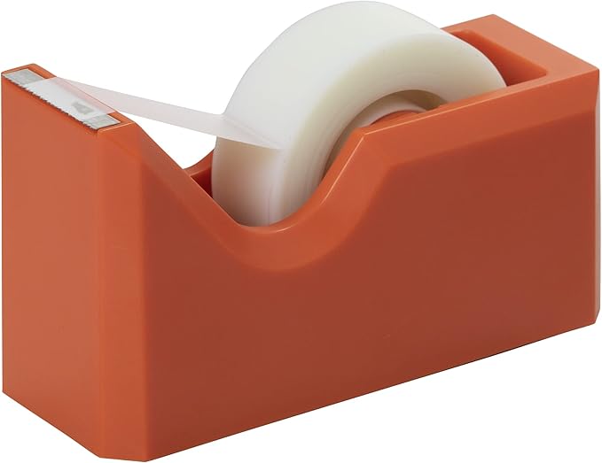 JAM PAPER Colorful Desk Tape Dispensers - Orange - Sold Individually