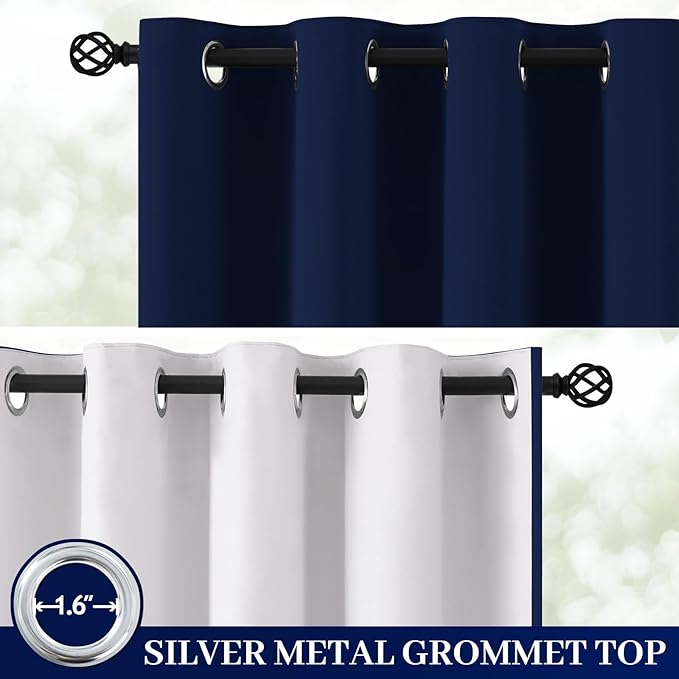 Yakamok 100% Blackout Curtain Panels 84 inches Cold and Light Blocking Drapes