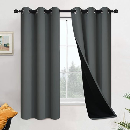 Yakamok 63 Inch Length 100% Blackout Curtains