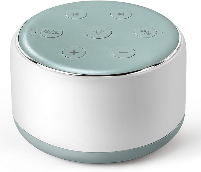 FamiSym White Noise Sound Machine Baby for Sleeping with Night Light – 34 Soothing Sounds, Rechargeable White Noise Machine for Kids Adults Sleep, Portable Lullaby Machine Baby Soother (Slate)