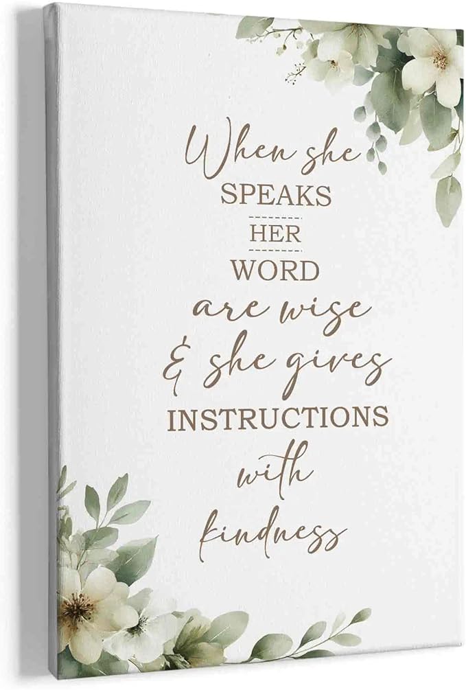 HIWX Christian Wall Decor, Sage Green Botanical Bible Verses Framed Canvas