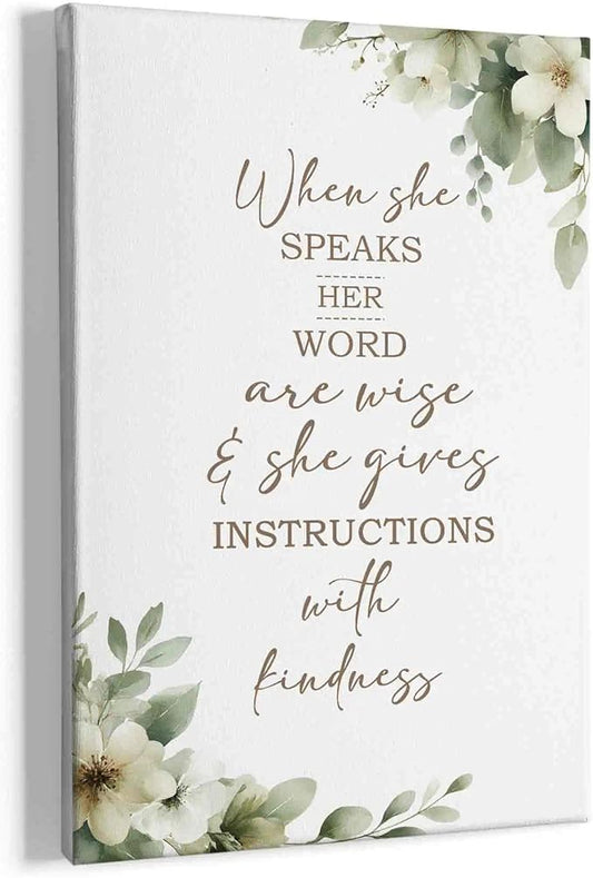 HIWX Christian Wall Decor, Sage Green Botanical Bible Verses Framed Canvas