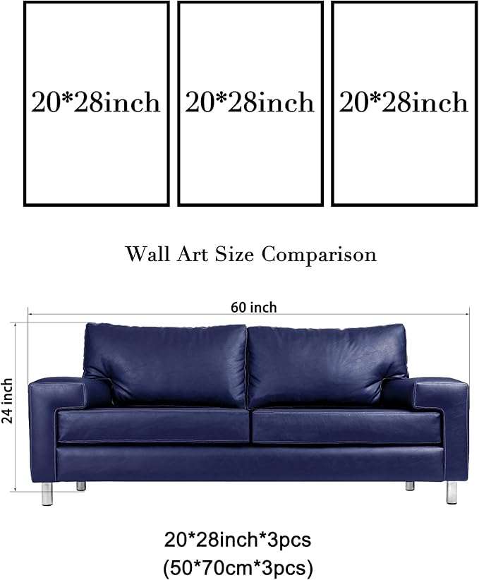 Wieco Art Large 3 Panels Canvas Prints of Vincent Van Gogh Paintings