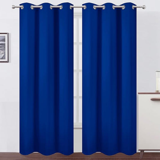 LEMOMO Royal Blue Thermal Blackout Curtains/42 x 84 Inch/Set of 2 Panels Room