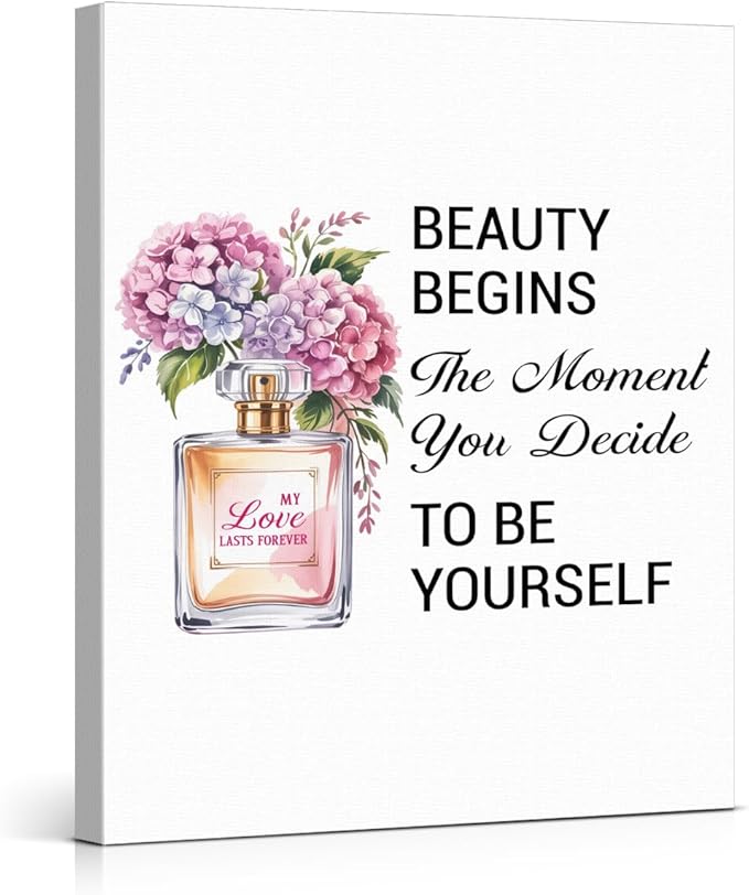 Inspirational Pink Flower Wall Art Decor