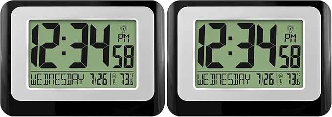 La Crosse Technology W88631 Digital Atomic Black Wall Clock