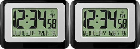 La Crosse Technology W88631 Digital Atomic Black Wall Clock