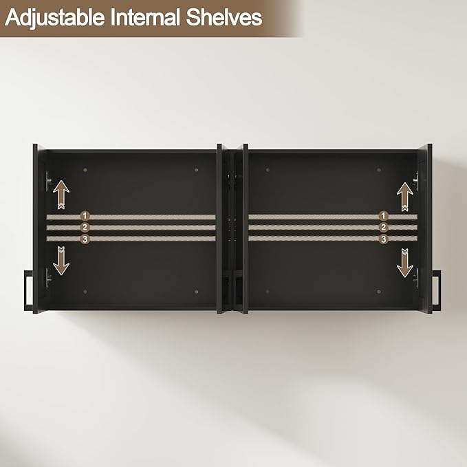 ChooChoo Laundry Room Cabinets, 4 Doors Wall Mounted Storage Cabinet, Kitchen