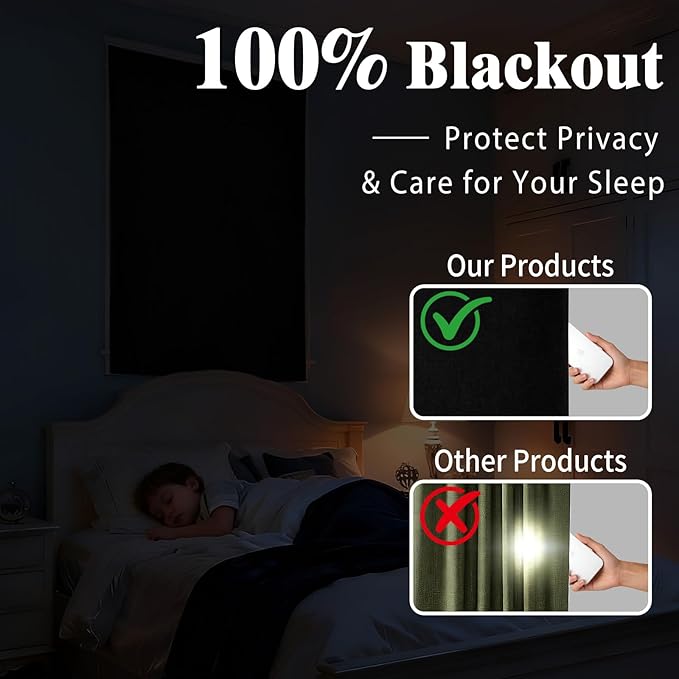 No-Drill 100% Blackout Window Curtain