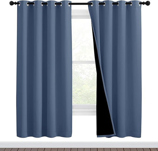 NICETOWN Full Shade Curtain Panels 72 inches Long, Pair of Energy Smart & Noise