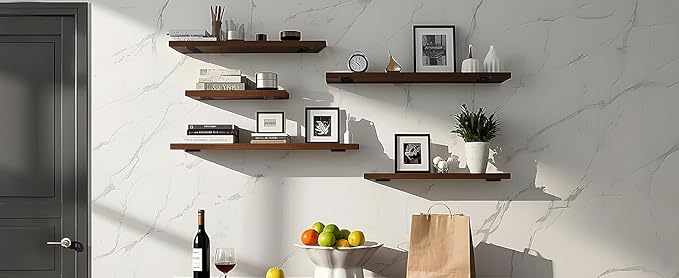 2 Pack - 12 inch Black Hidden L Shelf Bracket Iron Floating Shelf Brackets