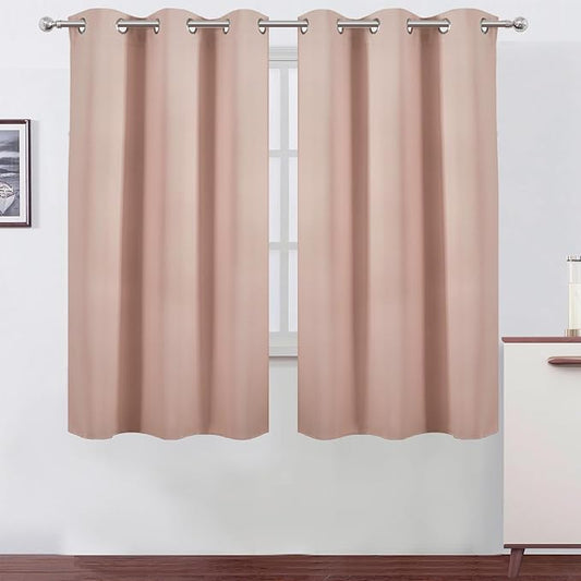 LEMOMO Blush Thermal Blackout Curtains/38 x 63 Inch/Set of 2 Panels Room