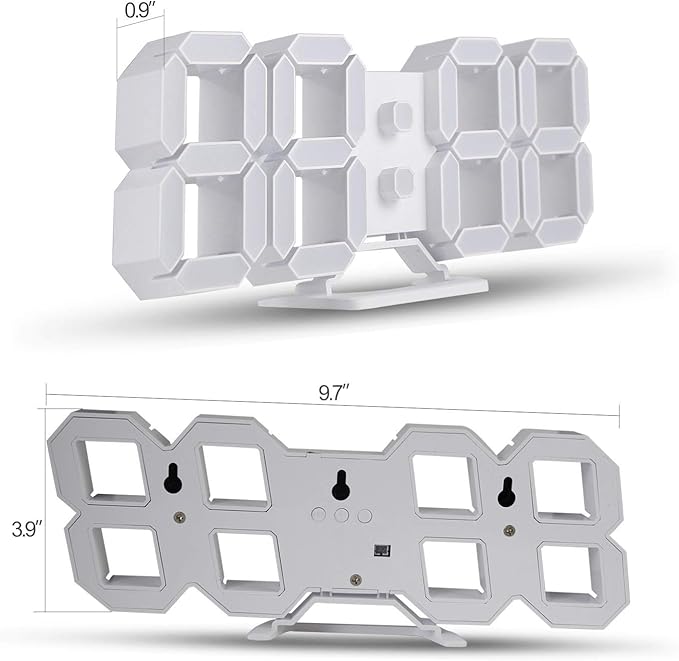 3D LED Digital Wall Clock/Desk Alarm Clock