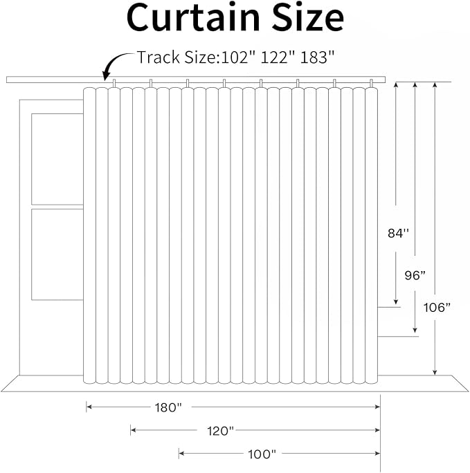 Room Divider Blackout Curtains Extra Wide Ceiling Mounted Curtains Track Sets