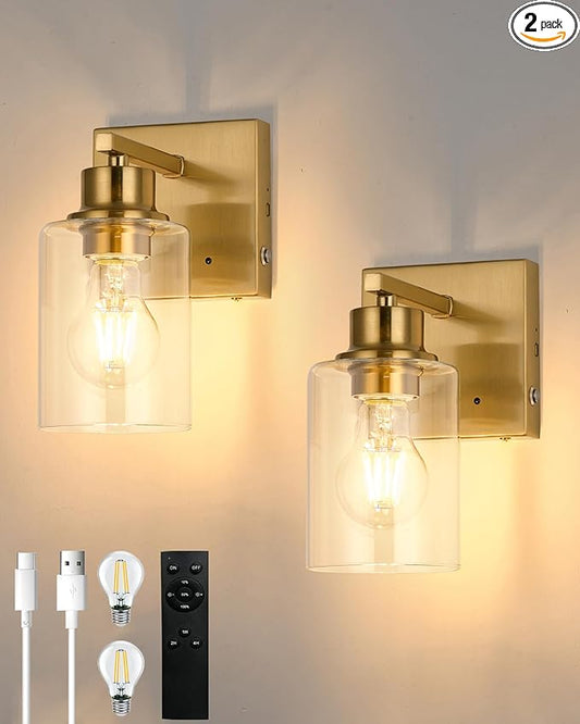 Rayogale Rechargeable Wall Sconce, Easy Install Dimmable Wireless Wall Lamps