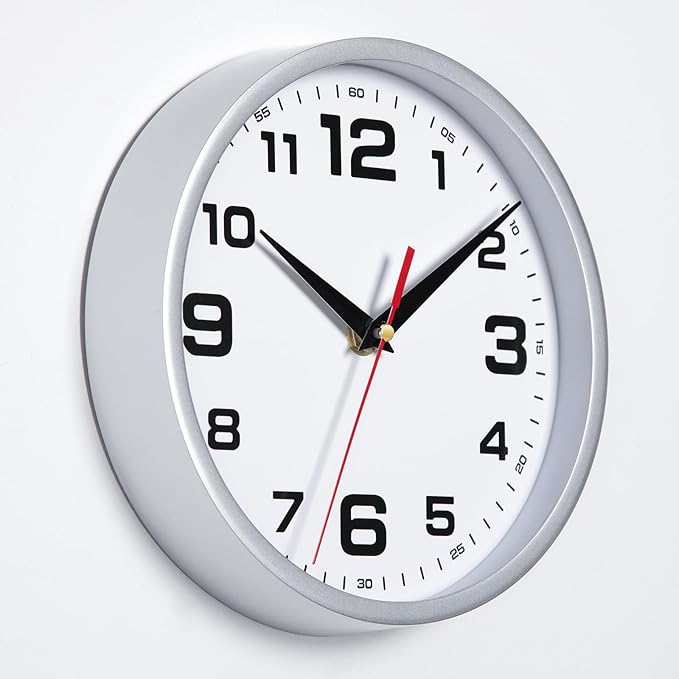 Wall Clock Silent Non-Ticking 8 Inch Modern Clocks Battery Operated Small