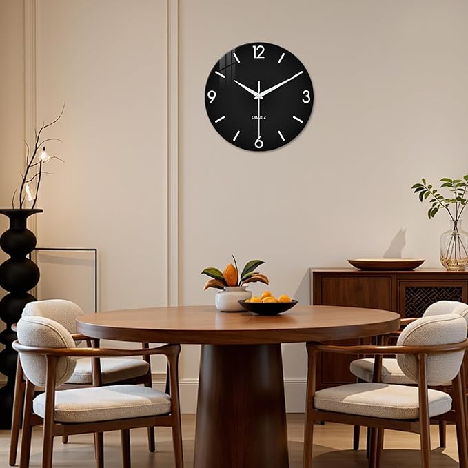 XFM Minimalist Wall Clocks Battery Operated 20 Inch Large Black Wall Clock