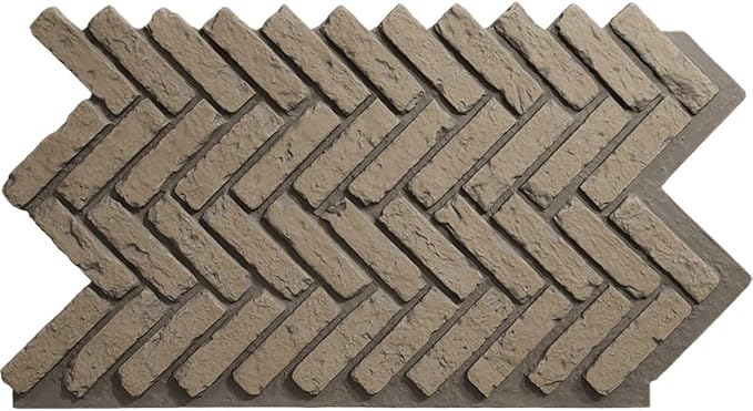 EverStone Herringbone Faux Brick Panel, 46 1/2"W x 25 1/4"H x 1"D, Adobe Color