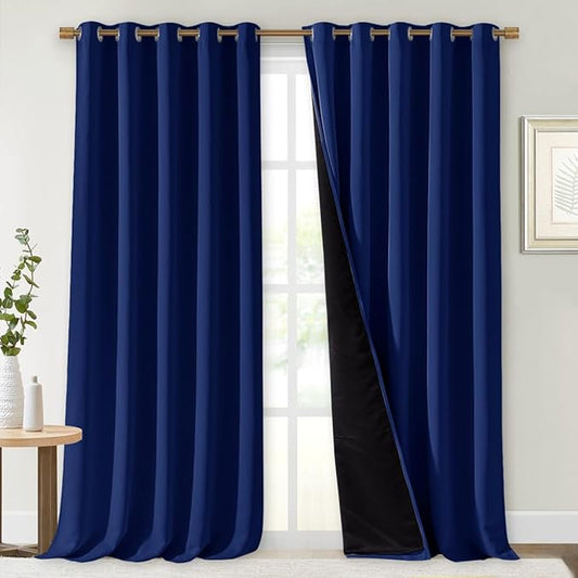 NICETOWN 100% Blackout Blinds, 70 inches x 108 inches, Royal Blue, Laundry Room