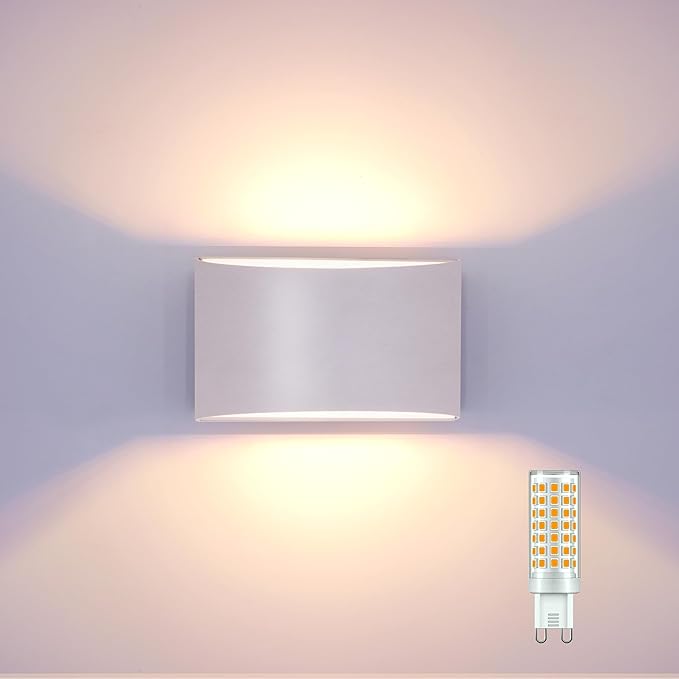 KICAAO Modern LED Wall Sconce, Warm White 3000K, Hardwired Indoor Wall Lights