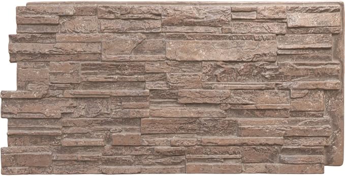 EverStone Cascade Faux Stone Panel, 48 5/8"W x 24 3/4"H x 1 1/4"D, Mount Vernon