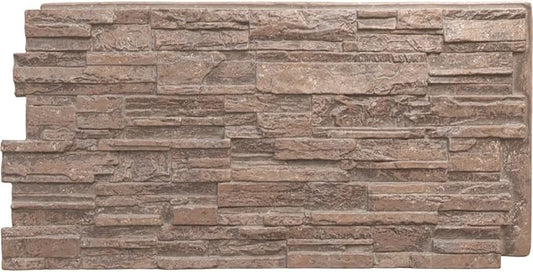 EverStone Cascade Faux Stone Panel, 48 5/8"W x 24 3/4"H x 1 1/4"D, Mount Vernon