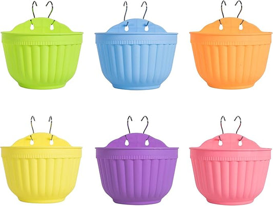 6 Pack Colorful Wall Hanging Planters