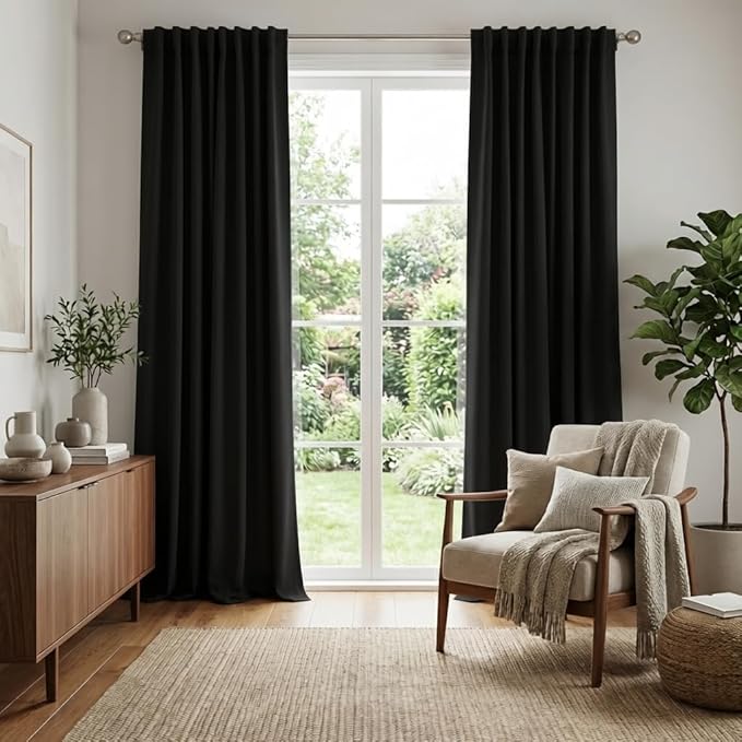 RYB HOME Blackout Curtains for Living Room, Privacy Thermal Insulating Window