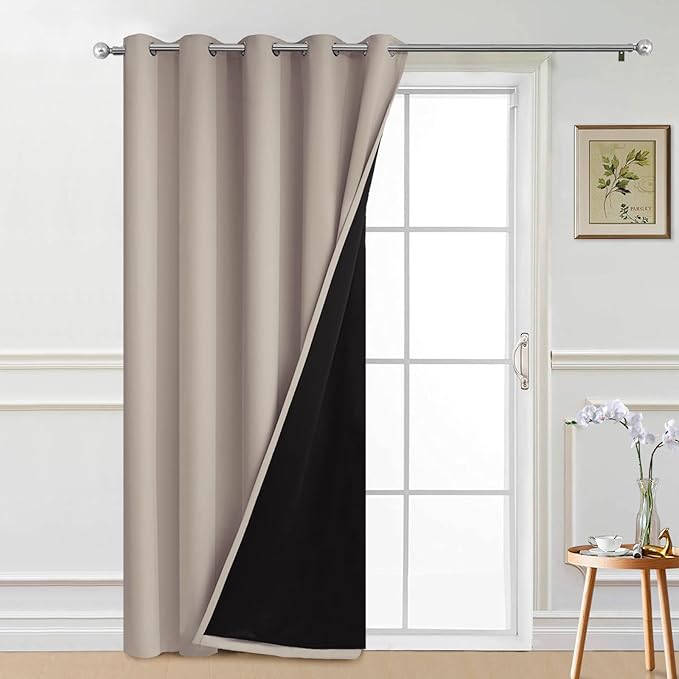 Yakamok 100% Blackout Lined Panels, Thermal Insulated Blackout Curtains